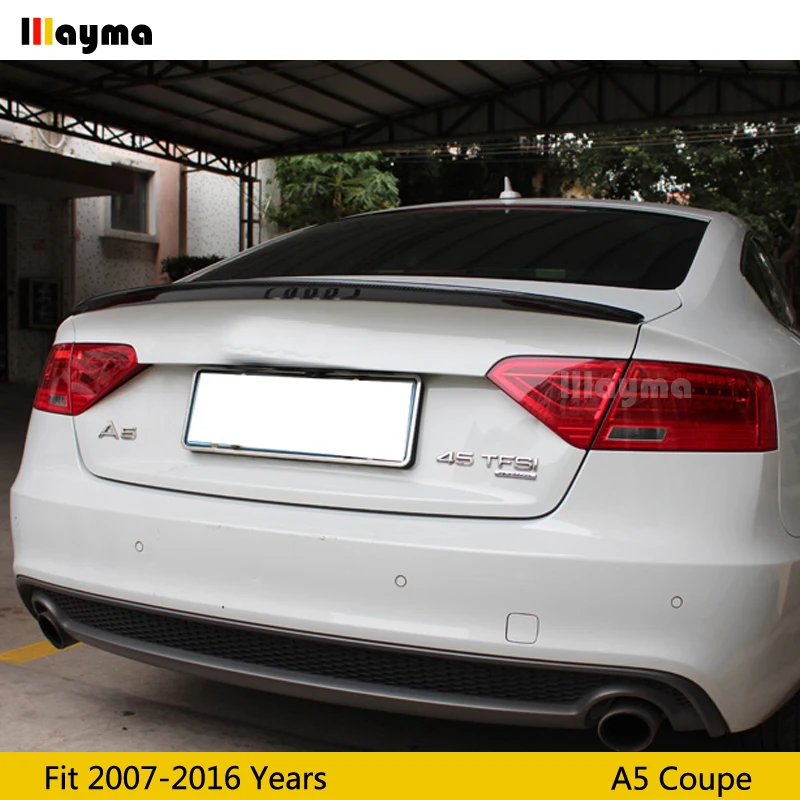 S5 Стиль углеродного волокна задний спойлер на багажник для Audi A5 2 купе 2007 2016