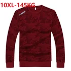 Для мужчин на весну и осень толстовки дома и на открытом воздухе с капюшоном большого Размеры повседневные свитшоты камуфляжной расцветки топы размера плюс Размеры 8XL 9XL 10XL 58