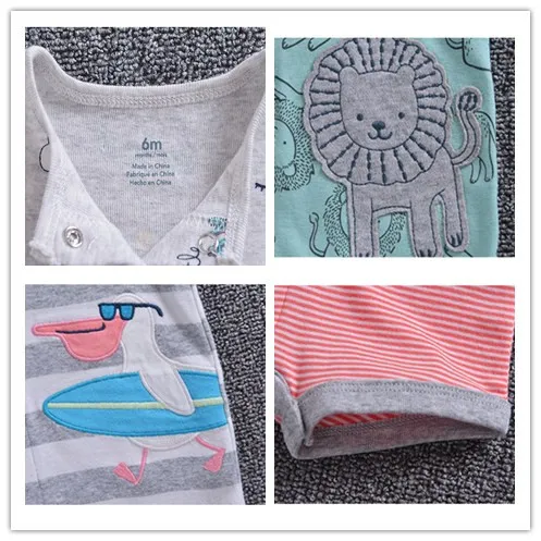 Летний детский комбинезон с коротким рукавом для новорожденных 100% милая Одежда