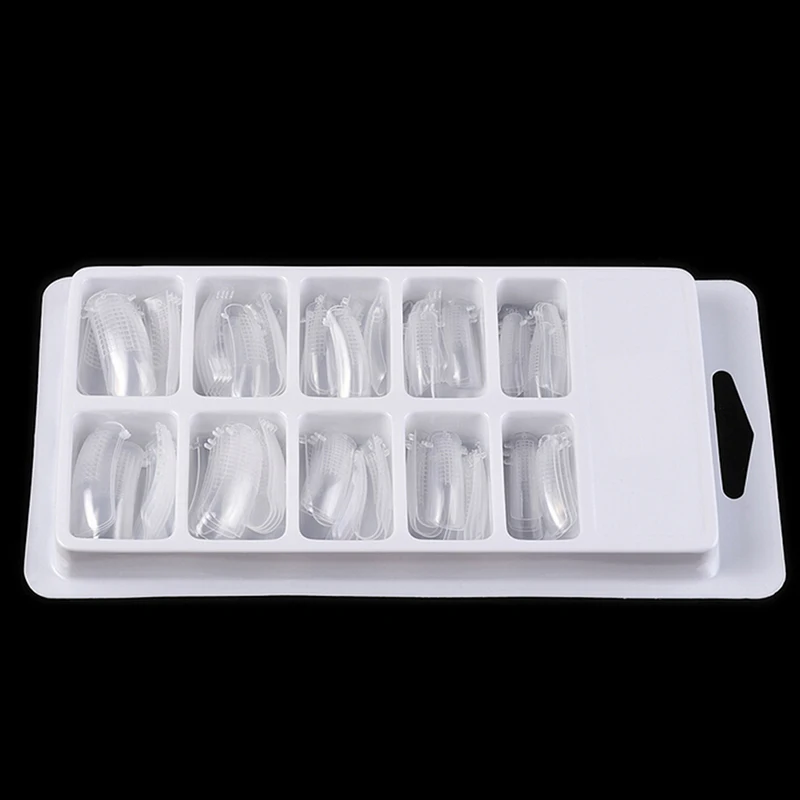 

100PCS Nail Dual Forms Finger Extension Transparent Quick Building Nail Mold Tips Nail Art UV Extend Gel Nail Extension Tool