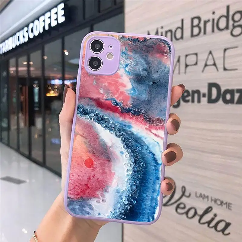 

Luxury stone art marble Phone Case Matte Transparent for iPhone 7 8 11 12 s mini pro X XS XR MAX Plus cover funda