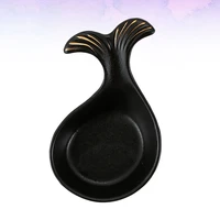 1pc ceramic sauce dishes household gold fish tail shape serving dish seasoning dipping bowls appetizer plates for home black