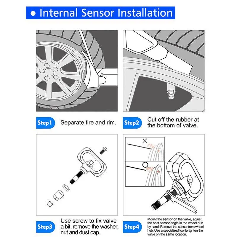 Автомобильный беспроводной TPMS система контроля давления в шинах с 4 датчиками ЖК
