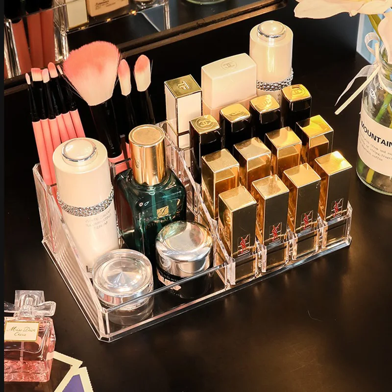 Косметическая коробка для хранения помады 16 сеток органайзер макияжа кисти