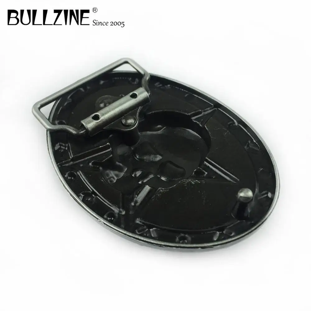 Оптовая продажа пряжка Bullzine из цинкового сплава с красным эмалированным черепом