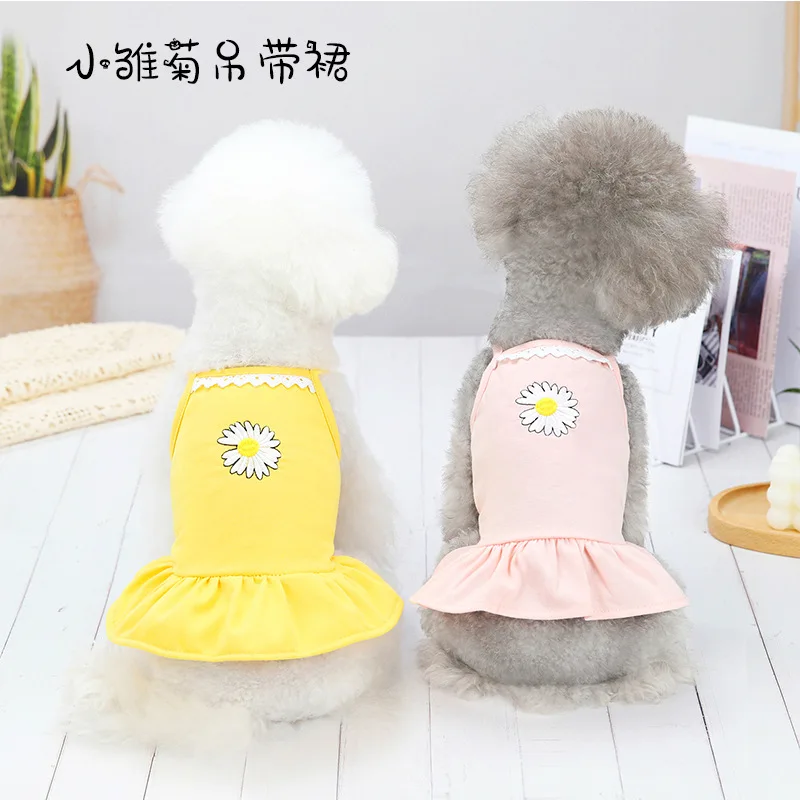 

Одежда для собак, маленькая юбка с подтяжками в виде маргариток, новая женская одежда для домашних животных Hiromi, одежда для весны и лета для ...