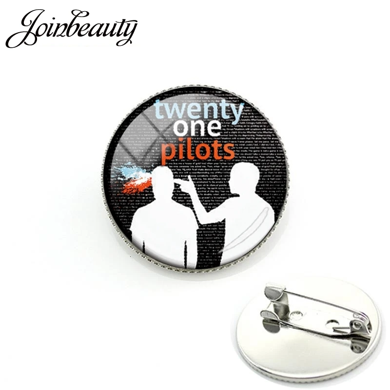 JOINBEAUTY, Twenty One Pilots, музыкальная группа, брошь для фанатов, специальное предложение на день рождения, булавки для хип-поп, круглые стеклянные украшения H267