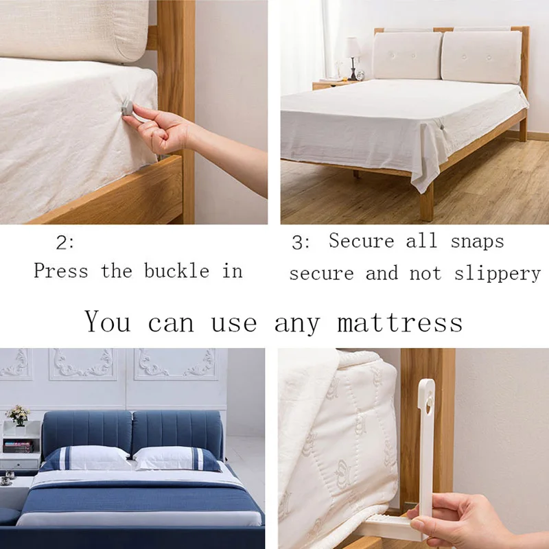 

4pcs/set Bed Sheet Clip Coverlet Sheet Belt Fastenner Mattress Slip-Resistant Fixing Clip Holders Gripper Clips for Bed Sofa