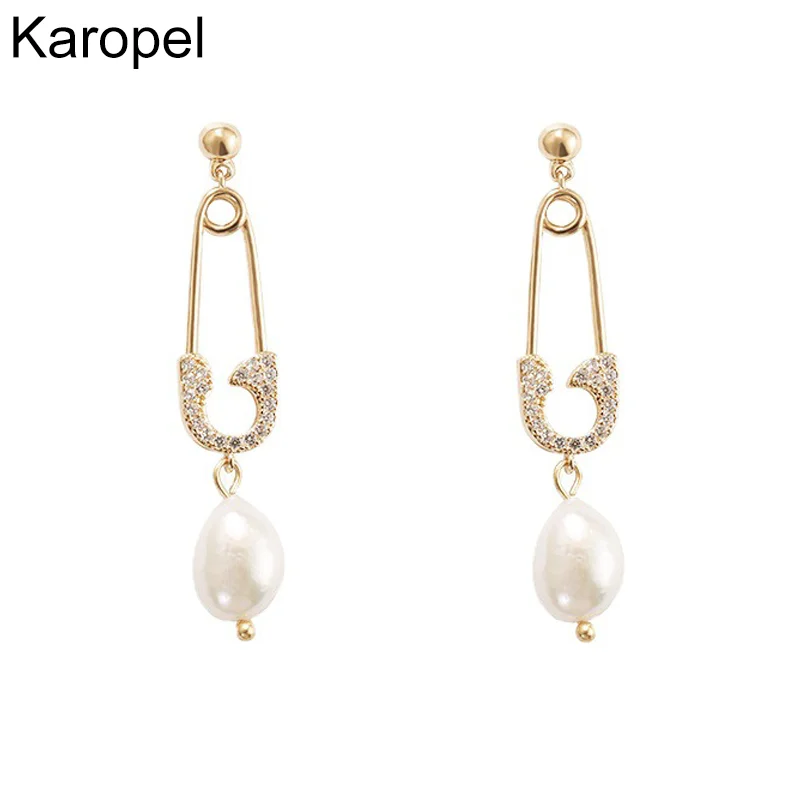 

Aretes De Plata De Ley 925 Mujer South Korea's New Personality Creative Pin Earrings Pearl Earrings Female Temperament Earrings