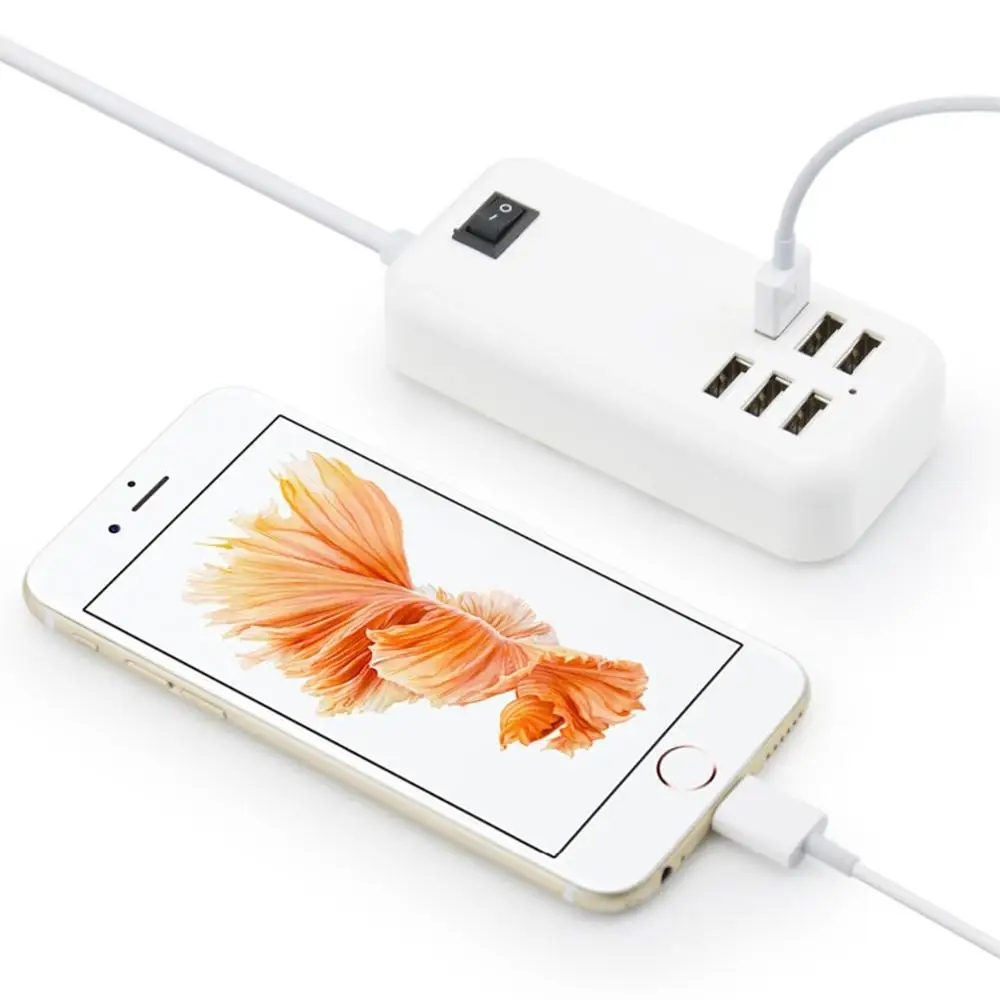 Usb хаб 6 портов сплиттер с переключателем адаптер питания Настольная настенная