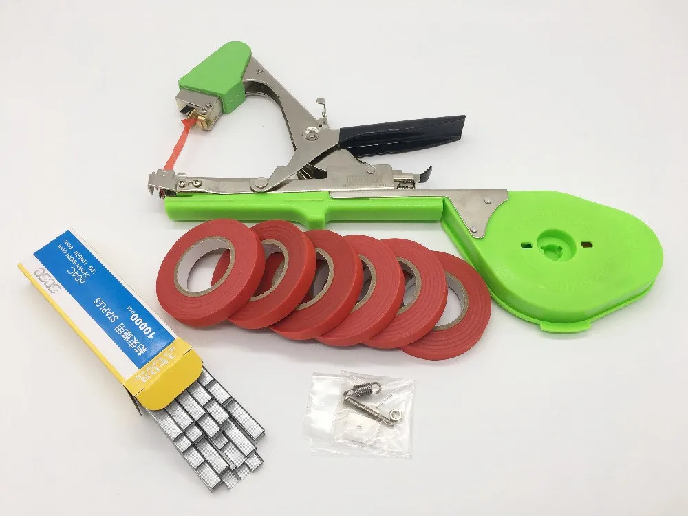 

Бесплатная доставка, новейшая машина для обвязки ленты + скобы для ручной вязки + лента для обвязки цветов, овощей, сада, ветвей растений