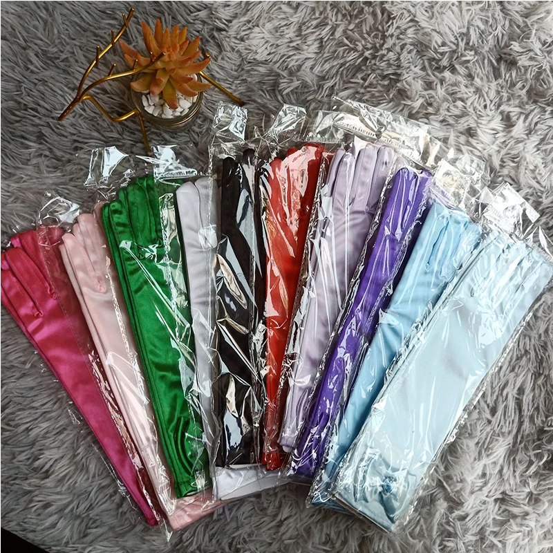 

Атласные варежки с блестками и бантом, детские длинные перчатки, перчатки принцессы для танцев, перчатки для выступлений, детский подарок н...