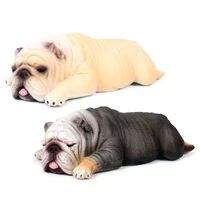 childrens classic simulation static solid plastic animal model cute large sleepy bulldog pet dog hand made collection toy