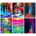 5D DIY Алмазная Картина Пейзаж дома декоративная Бриллиантовая мозаика красочные природный пейзаж ручной работы подарок Декор для дома
