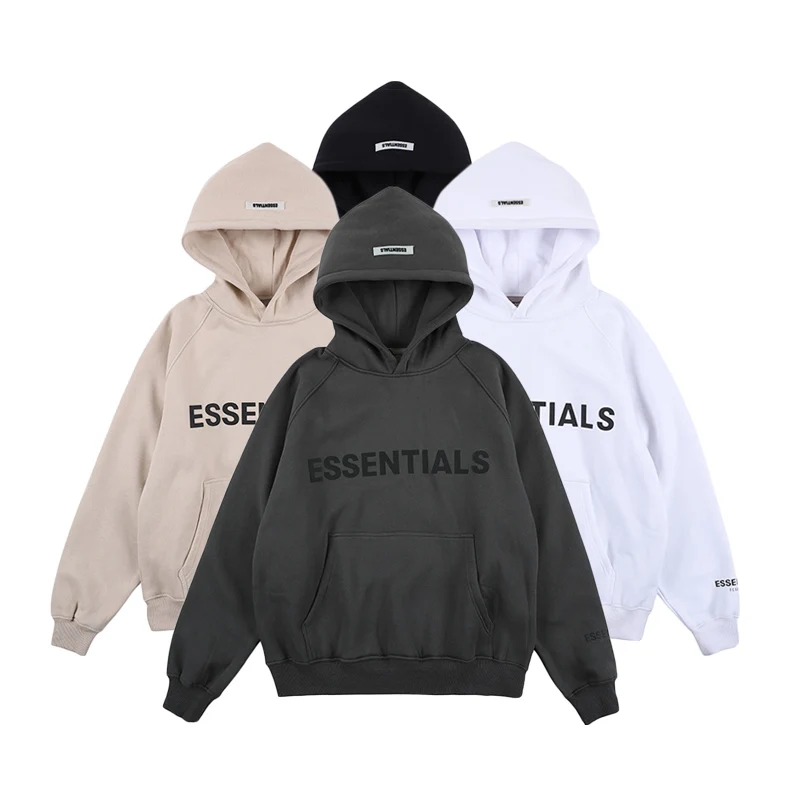 

Men's Essential Letter Print Hoodies Fashion Pocket Sweatshirt Autumn Winter Streetwear Hip Hop Pullover Hoodies