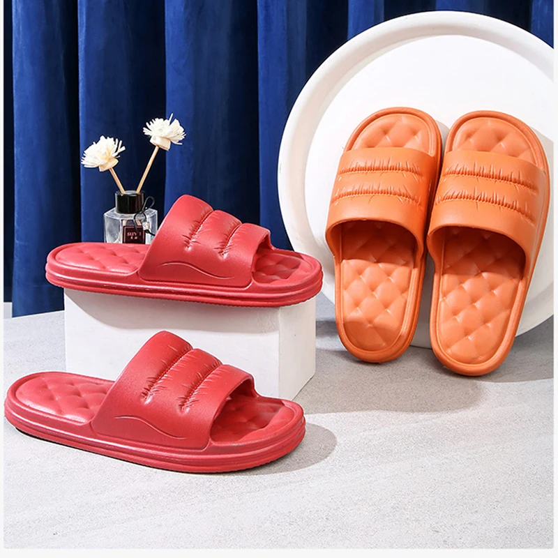 

Women Indoor Slippers Thick Sole Soft Summer Shoes Home Couples Bathroom Non-slip Flip Flops Men Slides Sandals Zapatos Hombre