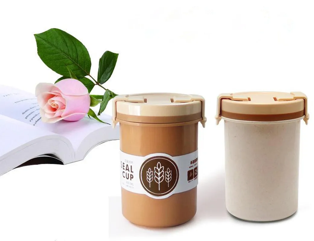 Пшеничная соломенная чашка для супа завтрака герметичная пластиковая банка с