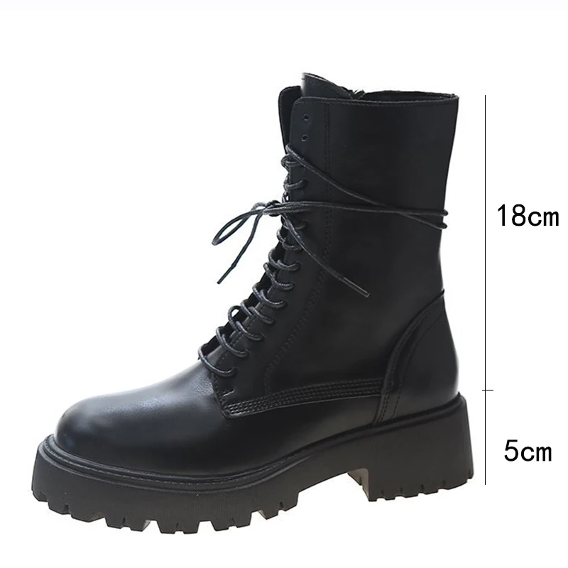 

2020 Winter Fashion Women Beige Lace Up Martin Boots Black Wedges High Heels Platform Punk Motorcycle Boots Ankle Boots Shoes