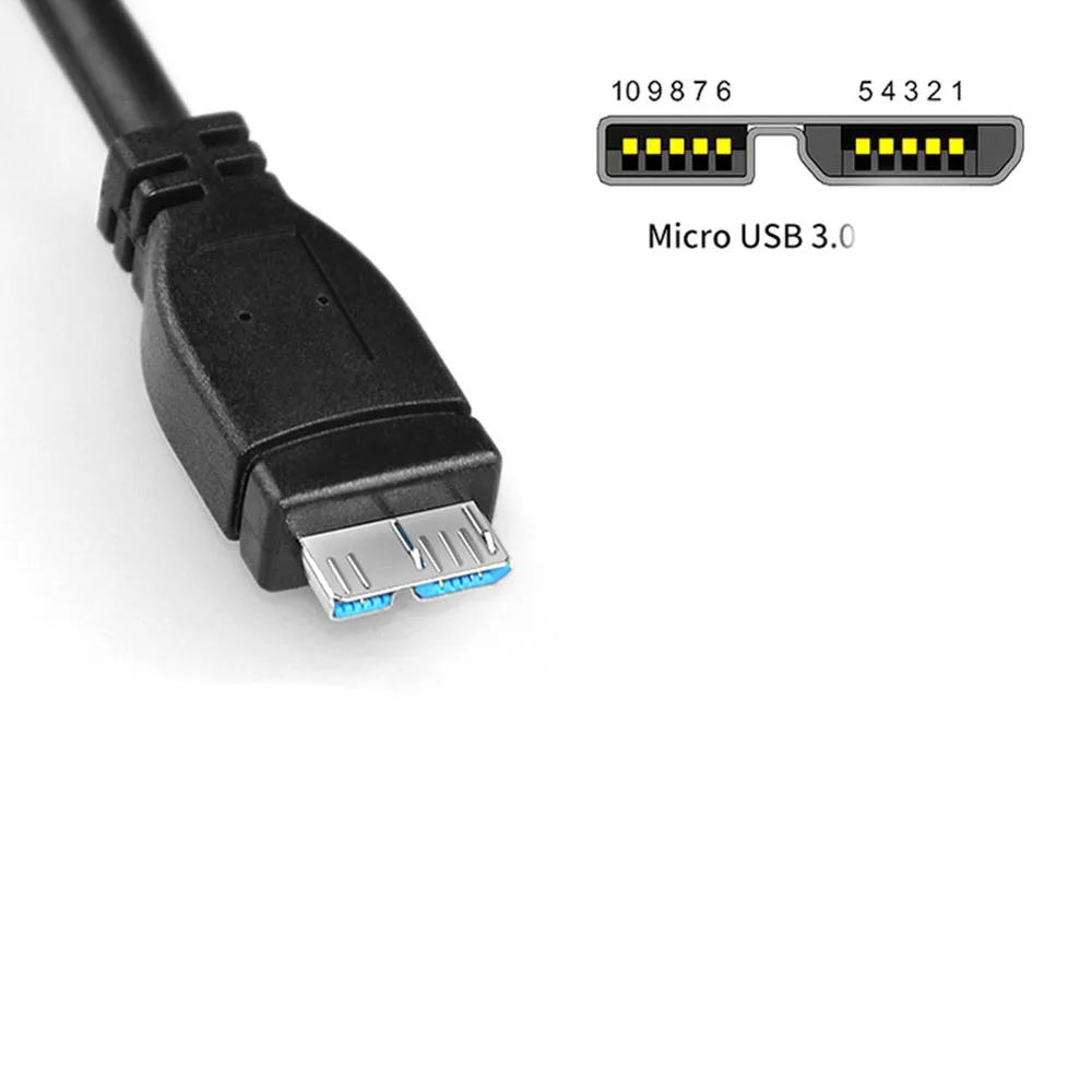 

0.3m Hard Drive Data Cable High Quality Portable Synchronous Wire Fast A Type To Micro B Hard Disk USB 3.0 Connector Data Line