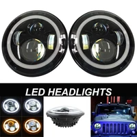 car led head lamp led auto headlight for jeep jk with led ring