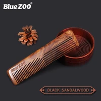 black and golden sandalwood comb thick tooth long comb bluezoo portable hair comb beard comb beard no leather cover
