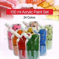 24 colors 100ml acrylic paint set professional drawing pigment watercolor paints tube for art student painter painting supplies