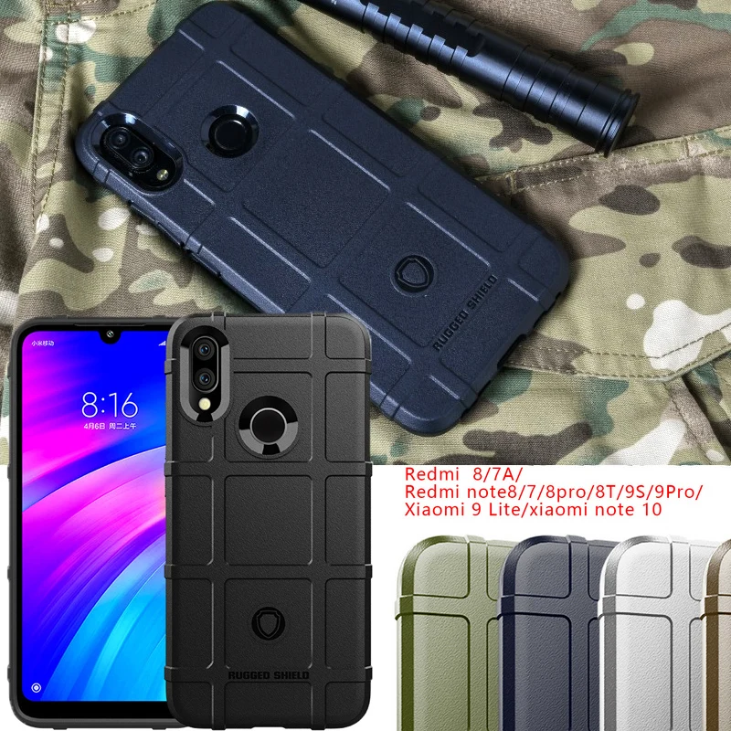 Мягкий Силиконовый прочный защитный чехол гибридный матовый накладка для Redmi Note 8