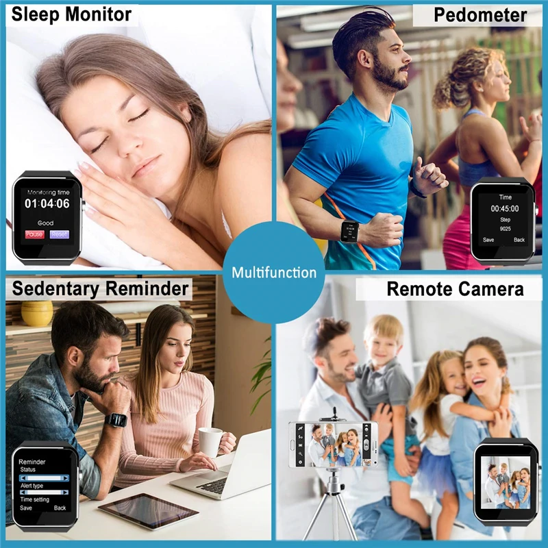 Bluetooth X6 Смарт-часы мужские с камерой перчатки для сенсорного экрана Smartch часы для Android IOS Телефон спортивные умные часы женские sim-карты