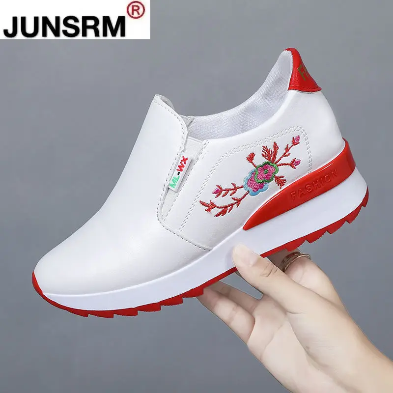

Women Comfortable Casual Shoes Summer Slip on Loafers Mixed Colors Hollow Out Increasing Internal Height Sneakers