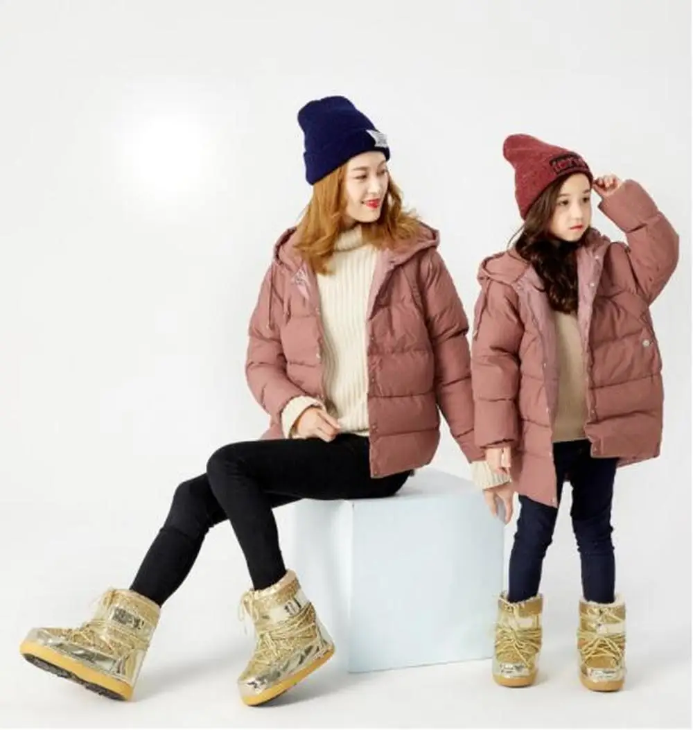 Популярные шерстяные ботинки Детская обувь с блестками на толстой подошве