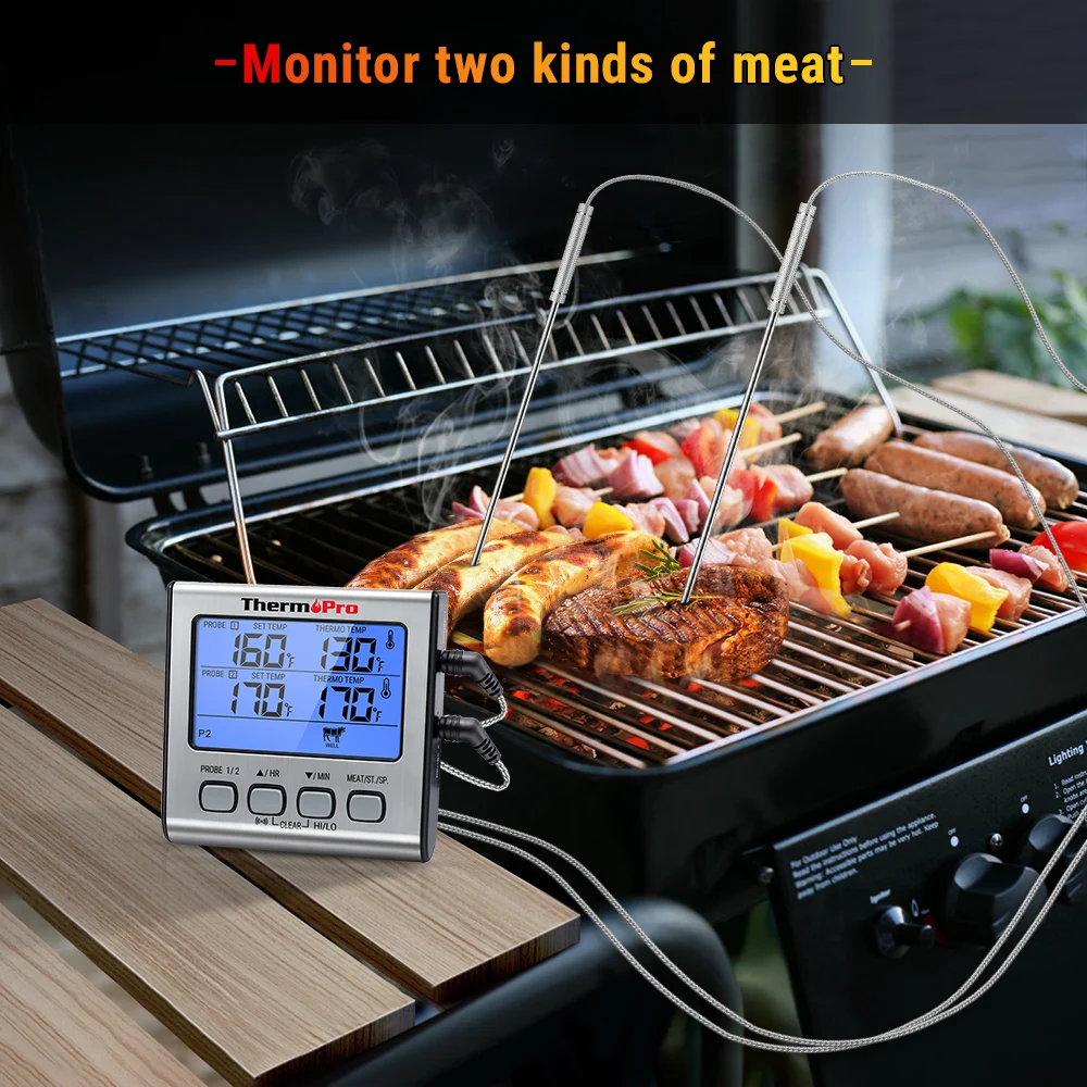 ThermoPro TP17 Цифровой Кухонный Термометр для духовки Мяса термометр с таймером