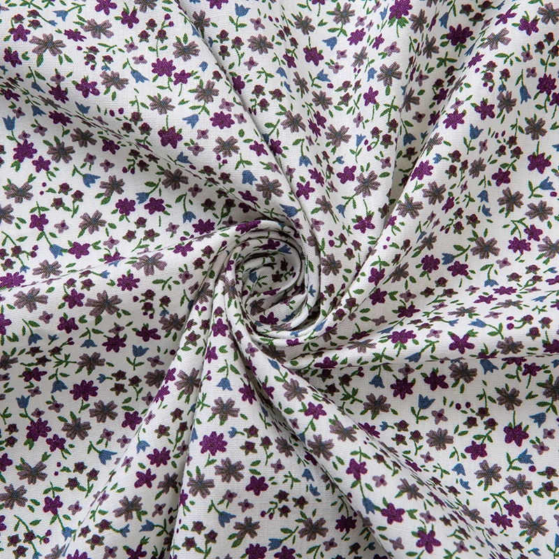 Хлопковый с цветочным принтом саржевый хлопковый поплин для платья Комплект