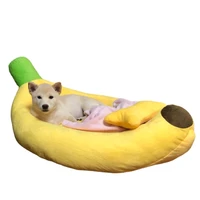 banana pet dog bed for small and medium sized dogs removable and washable pp cotton plush kennel cat house warm winter kennel