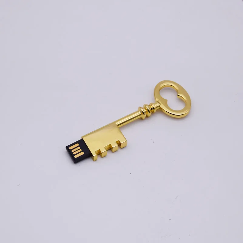 Высокоскоростная креативная флешка, страховой ключ, Usb флеш-накопитель 2,0, 4 ГБ/8 ГБ/16 ГБ/32 ГБ/128 Мб, заказной бренд/логотип, карта памяти, большие подарки - Цвет: gold