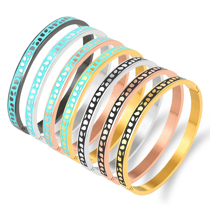 

Boho Jewelry Geometry Design Bracelet & Bangles For Women Stainless Steel Charm Bangle Gold Fashion Accessories Pulseiras Gift
