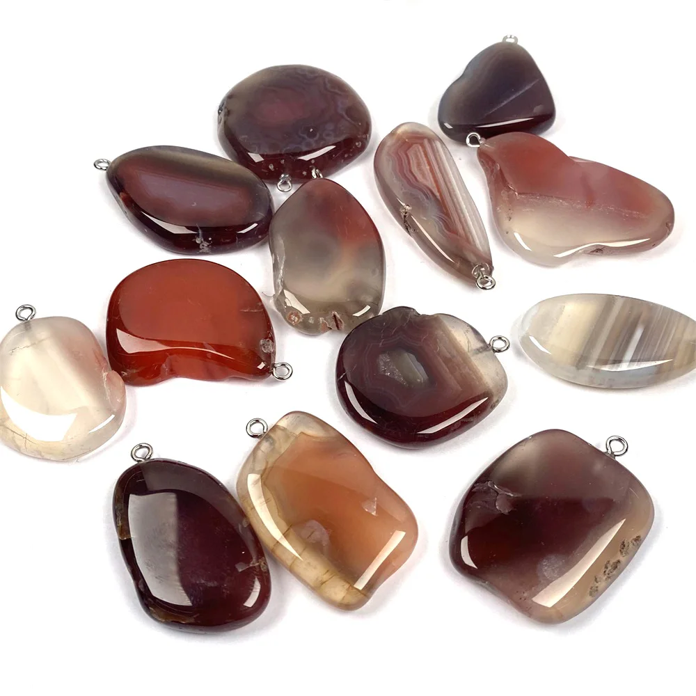 Натуральный Полудрагоценный Камень Кулон Бесконечность красный агат