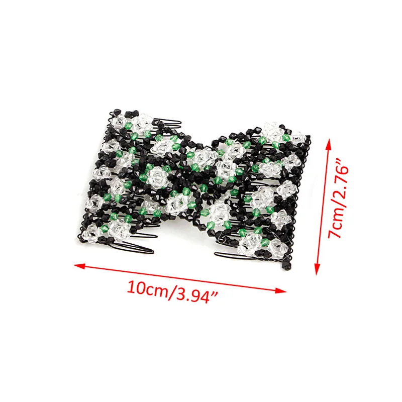 Шикарные Волшебные бусины эластичность двойные волосы расческа клип эластичные