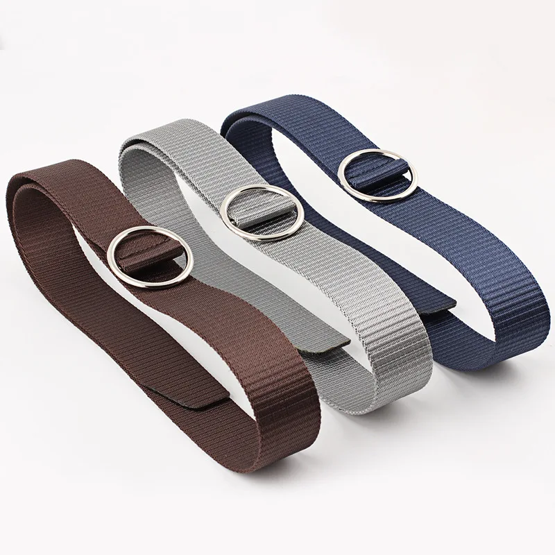 

Fashion Canvas Belt for Women Soft Long Adjustable Waist Belts Solid Color Female Waistband Round Buckle Ring Sport Unisex Strap