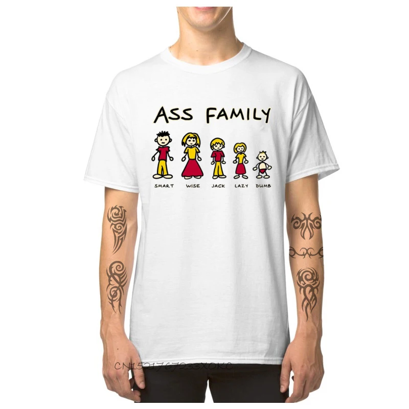 

Семейство ягодиц. Мудрый Джек ленивый. Мужские футболки футболка с принтом летне-осенняя футболка Уникальный топы с О-образным вырезом на шее, 100% хлопок