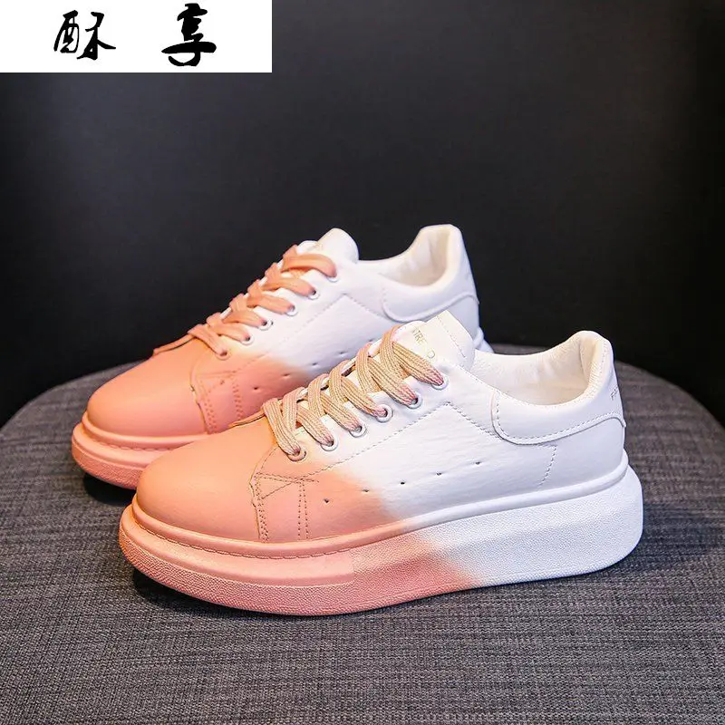 

2021 Fashion Women's Shoes Lace-up Comfortable Breathable Casual Shoes Women's Color Matching Non-slip Wear-resistant Sneakers