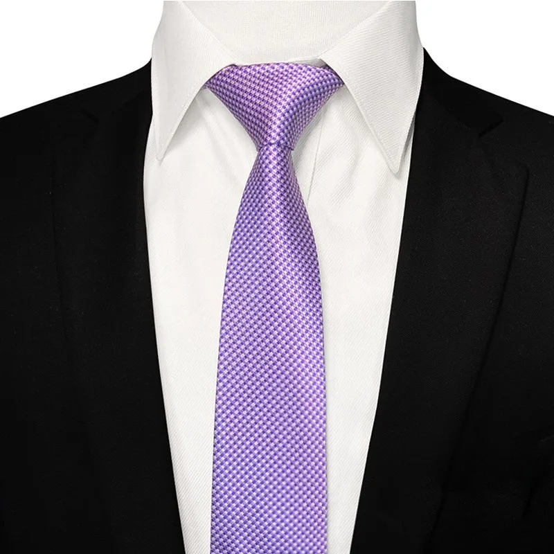 

8cm Men's Fashion Tie Purple Blue Silk Classic Necktie Plaid Striped Flower Ties Business Wedding Mans Neckwear Gift Accessories