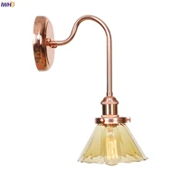 rose golden wall lamp led modern nordic wall lights iron long arm glass wandlamp mirror light for bedroom living room bathroom