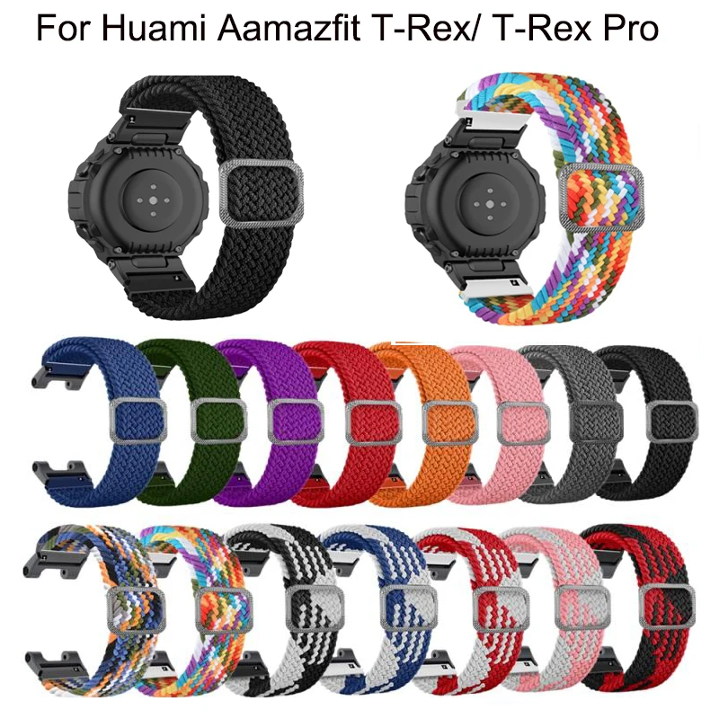 

Ремень для Huami Aamazfit T-Rex в парк развлечений/T-Rex в парк развлечений Pro Smartwatch Band Регулируемый тканый эластичный ремень один двойной Цвет сменный ...