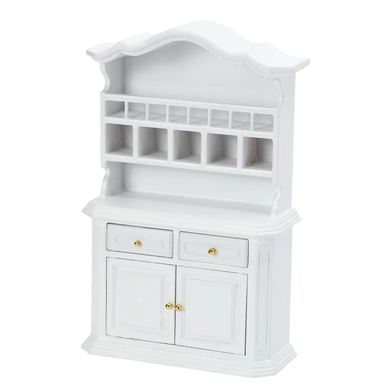 

Dollhouse Decoration Accessories 1:12 Miniature Furniture Wooden Cabinet White