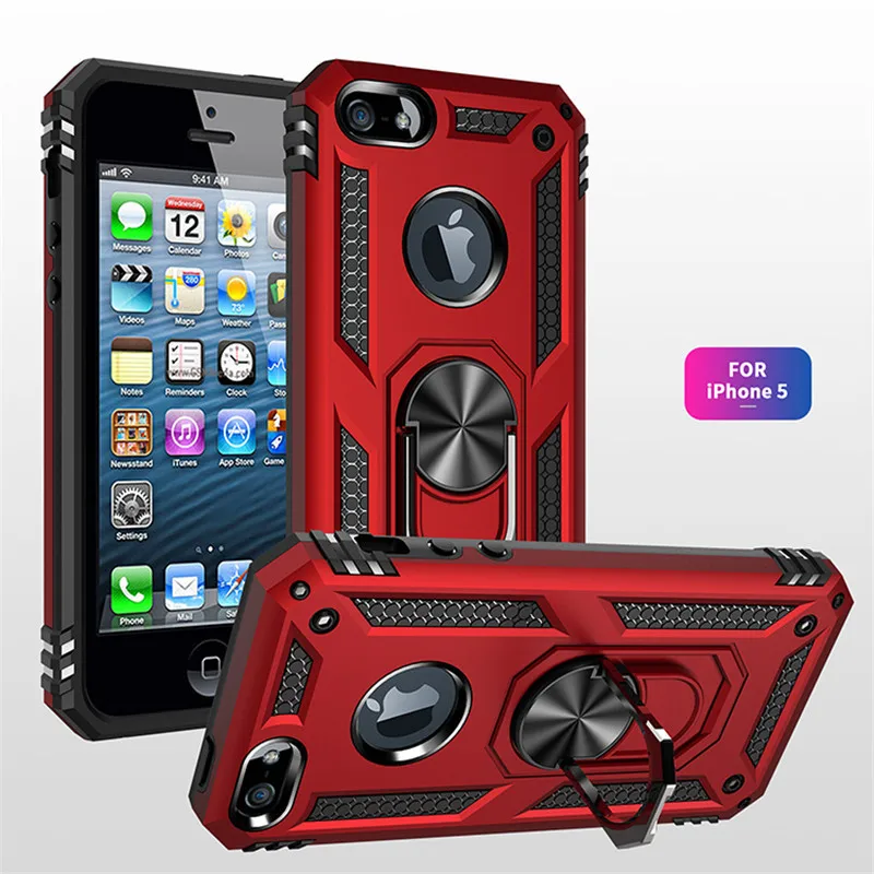 

For iPhone 5s 5 se 2016 Case Magnet Car Ring Stand Holder Cover For iPhone se 2016 5 S 5G iPhone5s 4.0" Silicone Bumper Coque