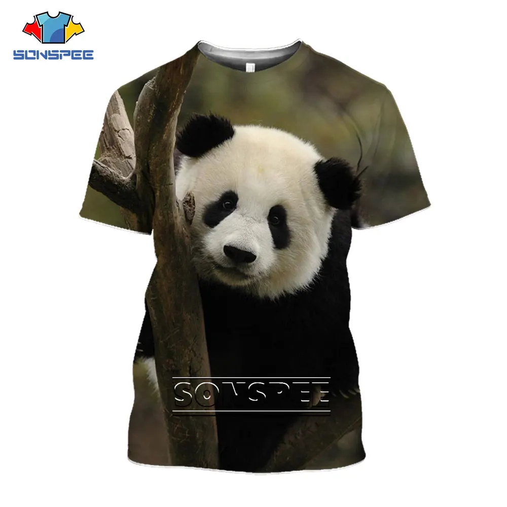 

SONSPEE Panda Animal T Shirt Fashion Print Women Men T-Shirt Hip Hop Fashion Cute Sportswear Harajuku Bamboo Oversized T Shirts