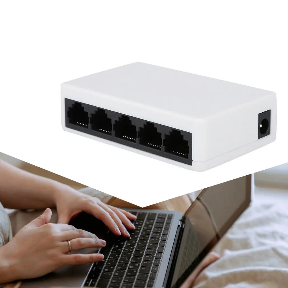Мини-хаб RJ45 с 5 портами для быстрой сети Ethernet черный хаб настольного ПК полный