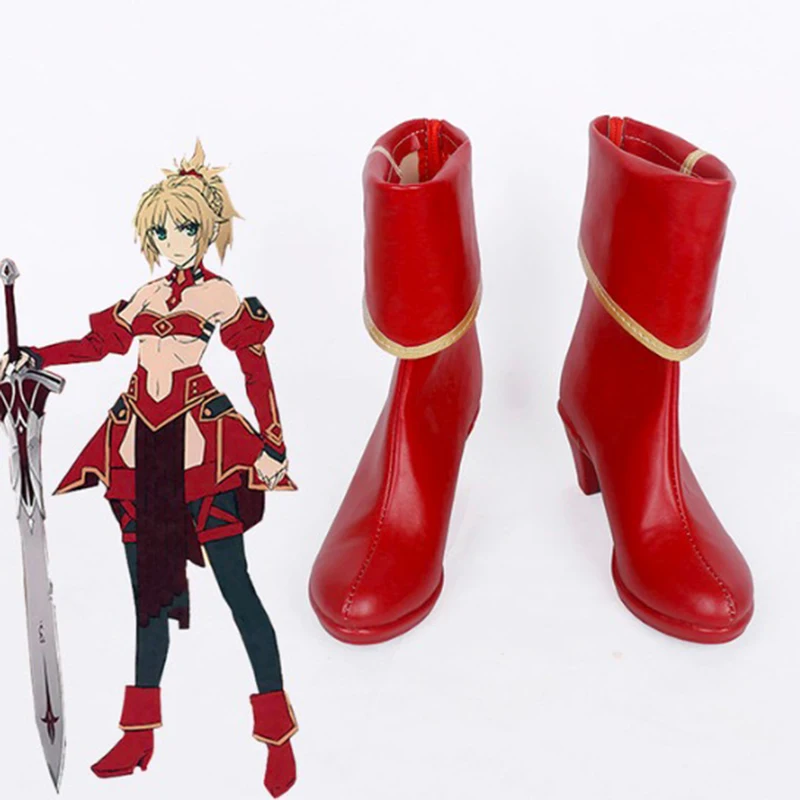 

Game Fate Apocrypha Cosplay Shoes Saber Cosplay Shoes Boots Halloween Party Women FGO Cosplay Daily Leisure Shoes