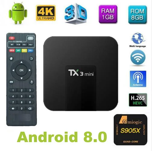TX3 Мини ТВ-приставка S905W 2 4 ГГц WiFi Android 8 1 ГБ 8GGB ROM Гб 16 Поддержка 4K 10 шт. | Электроника