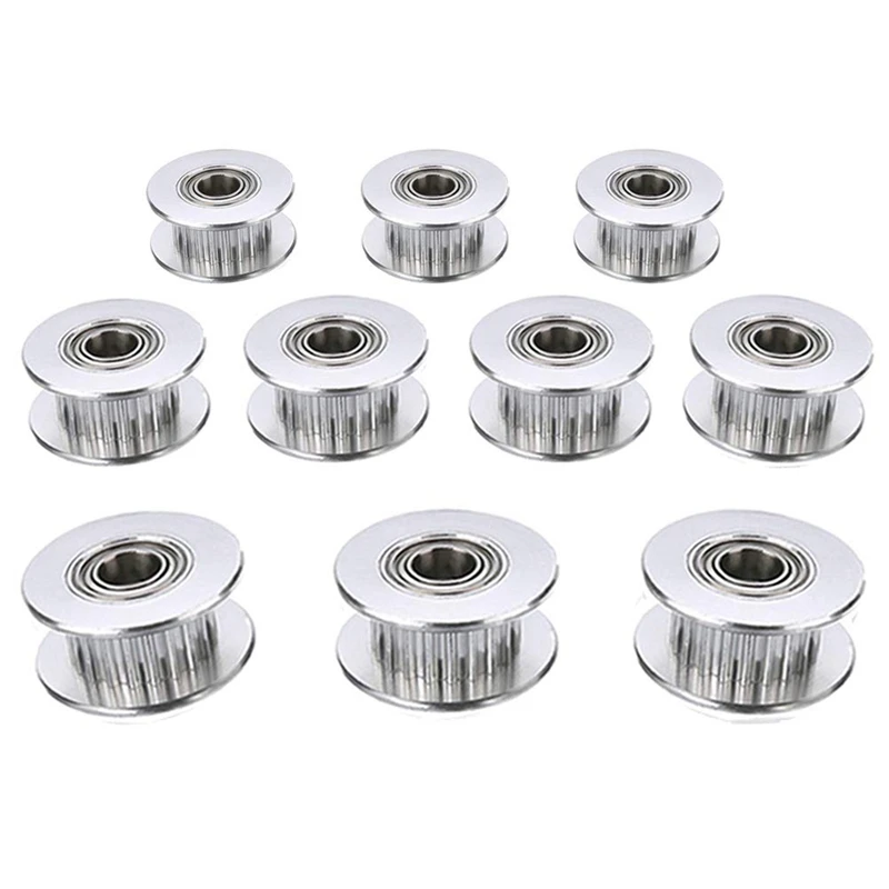 

GT2 Idler Timing Pulley Bearing 20T(20 Tooth) 5mm Bore 20 Teeth Suitable For 6mm Belt Reprap 3D Printer(10Pcs)